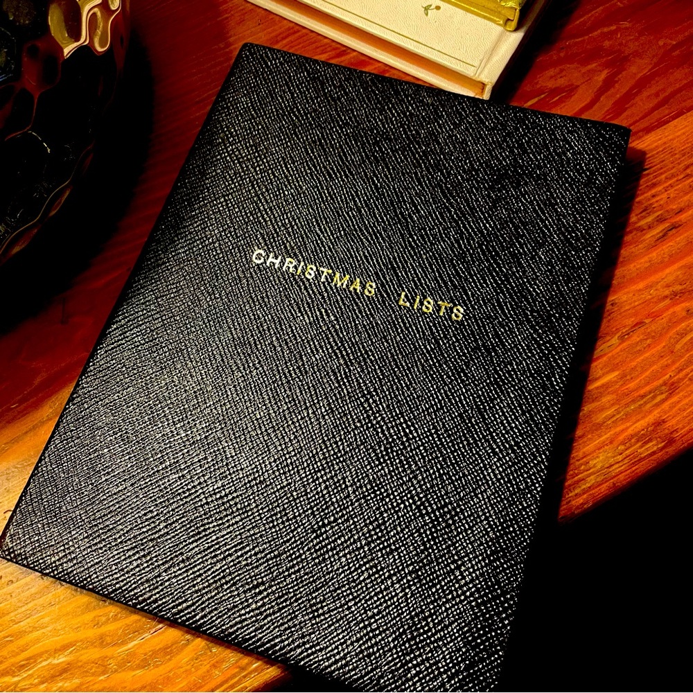 Smythson Black Notebook with Gold Logo Christmas Gifts Notebook